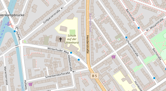 Fahrradwerkstatt auf Satellitenbild