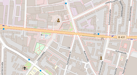 Fahrradwerkstatt auf Satellitenbild