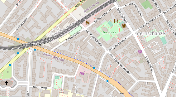 Fahrradwerkstatt auf Satellitenbild