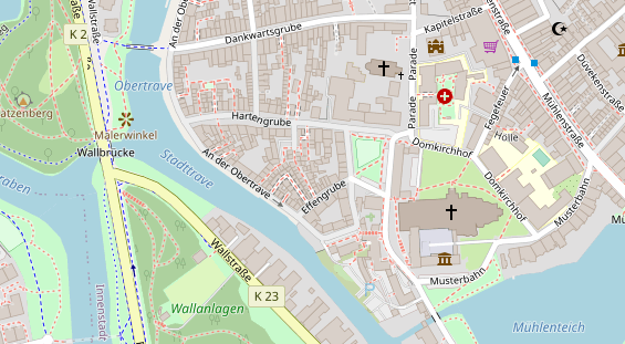 Fahrradwerkstatt auf Satellitenbild