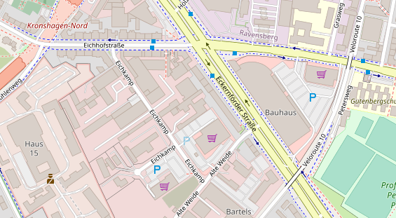 Fahrradwerkstatt auf Satellitenbild