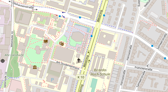 Fahrradwerkstatt auf Satellitenbild