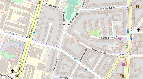 Fahrradwerkstatt auf Satellitenbild