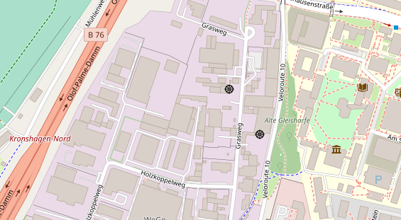 Fahrradwerkstatt auf Satellitenbild