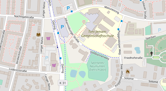 Fahrradwerkstatt auf Satellitenbild