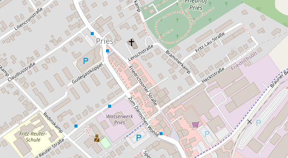 Fahrradwerkstatt auf Satellitenbild