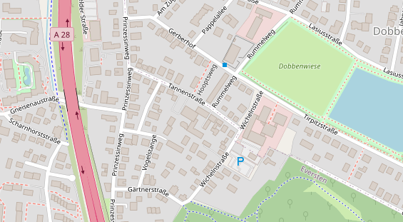 Fahrradwerkstatt auf Satellitenbild