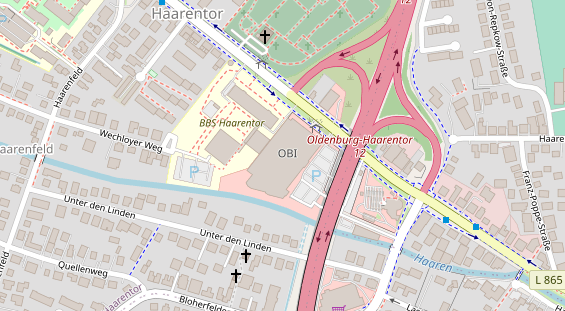 Fahrradwerkstatt auf Satellitenbild