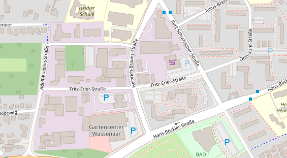 Fahrradwerkstatt auf Satellitenbild