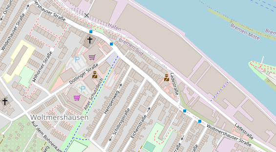Fahrradwerkstatt auf Satellitenbild