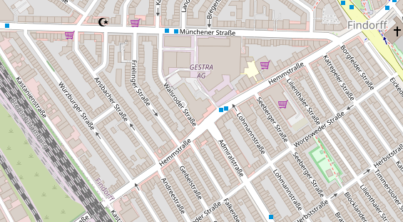 Fahrradwerkstatt auf Satellitenbild