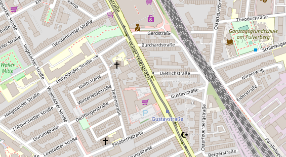 Fahrradwerkstatt auf Satellitenbild