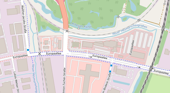 Fahrradwerkstatt auf Satellitenbild