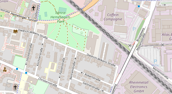Fahrradwerkstatt auf Satellitenbild