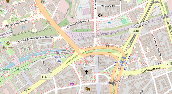 Fahrradwerkstatt auf Satellitenbild