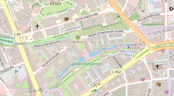 Fahrradwerkstatt auf Satellitenbild