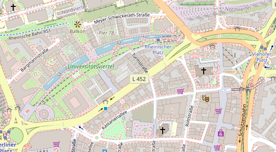 Fahrradwerkstatt auf Satellitenbild