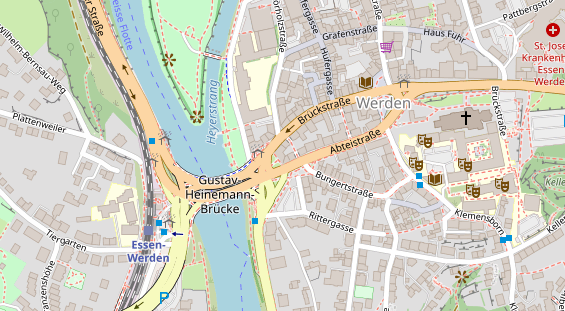 Fahrradwerkstatt auf Satellitenbild