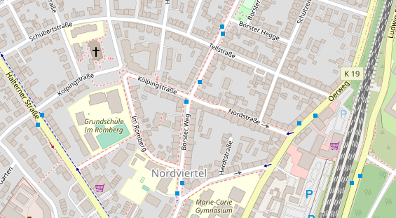 Fahrradwerkstatt auf Satellitenbild