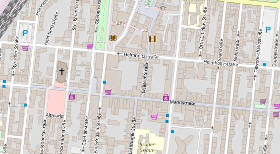 Fahrradwerkstatt auf Satellitenbild