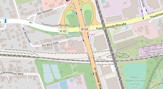 Fahrradwerkstatt auf Satellitenbild