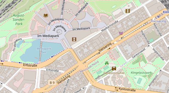 Fahrradwerkstatt auf Satellitenbild