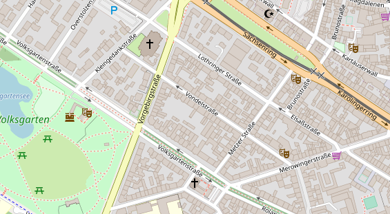Fahrradwerkstatt auf Satellitenbild