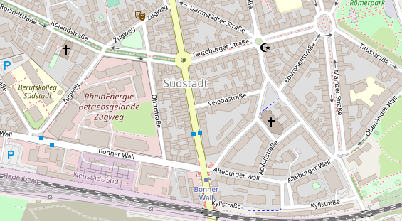 Fahrradwerkstatt auf Satellitenbild