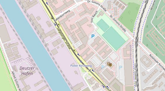 Fahrradwerkstatt auf Satellitenbild