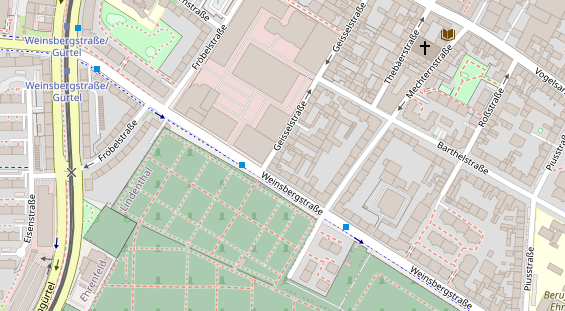 Fahrradwerkstatt auf Satellitenbild