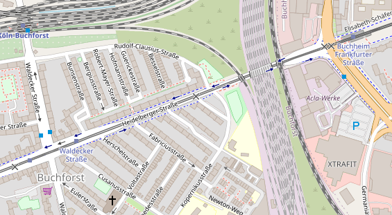 Fahrradwerkstatt auf Satellitenbild