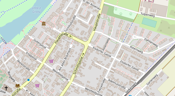 Fahrradwerkstatt auf Satellitenbild