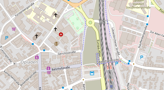 Fahrradwerkstatt auf Satellitenbild