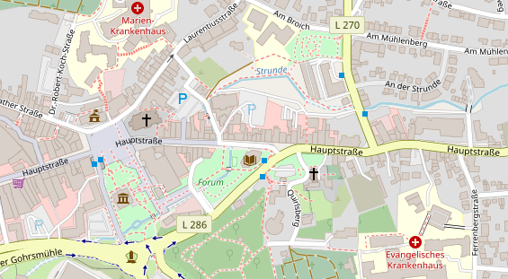 Fahrradwerkstatt auf Satellitenbild