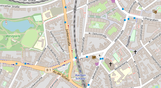 Fahrradwerkstatt auf Satellitenbild