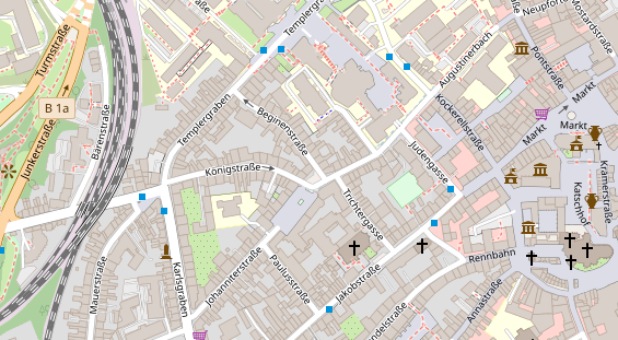 Fahrradwerkstatt auf Satellitenbild