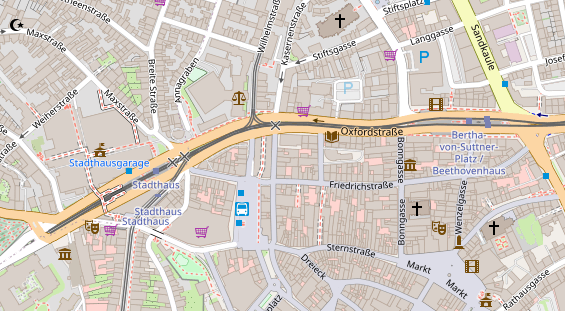 Fahrradwerkstatt auf Satellitenbild