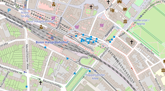 Fahrradwerkstatt auf Satellitenbild