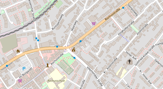 Fahrradwerkstatt auf Satellitenbild