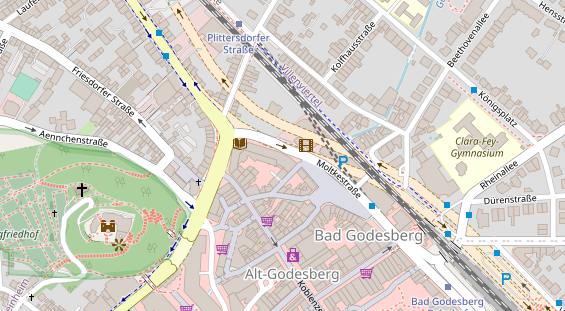 Fahrradwerkstatt auf Satellitenbild