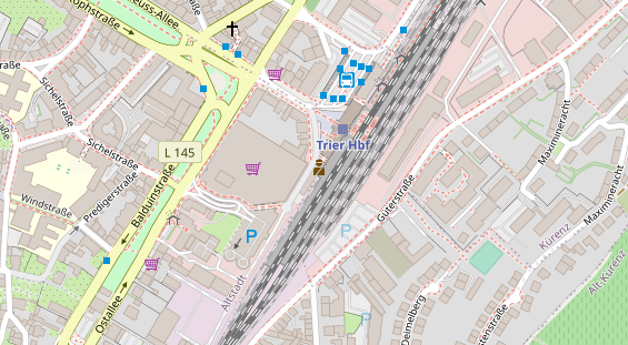 Fahrradwerkstatt auf Satellitenbild