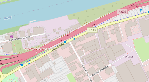 Fahrradwerkstatt auf Satellitenbild