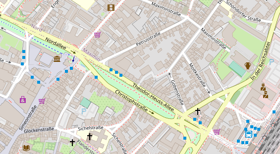 Fahrradwerkstatt auf Satellitenbild