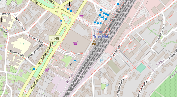 Fahrradwerkstatt auf Satellitenbild