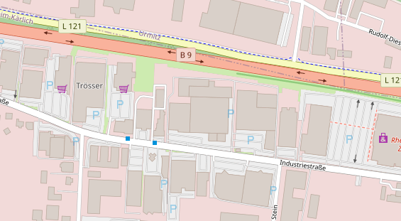 Fahrradwerkstatt auf Satellitenbild