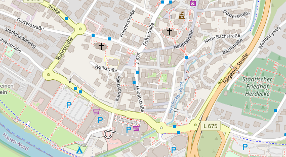 Fahrradwerkstatt auf Satellitenbild