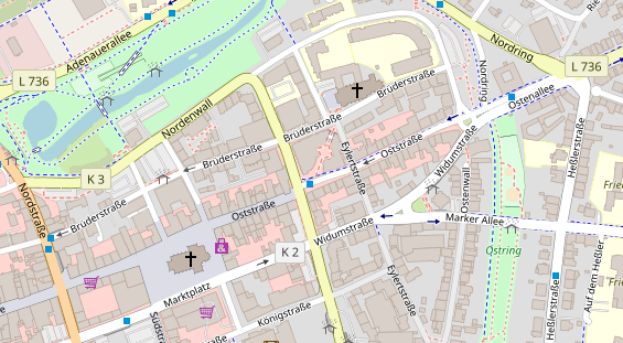 Fahrradwerkstatt auf Satellitenbild