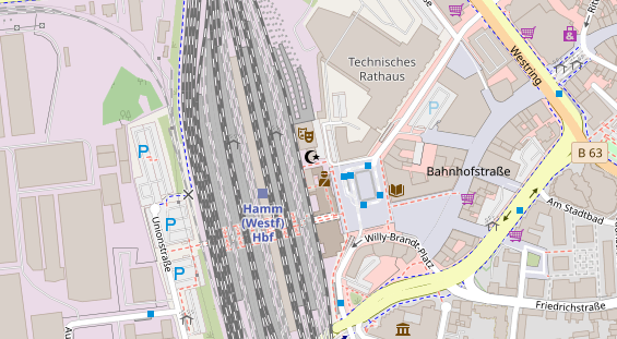 Fahrradwerkstatt auf Satellitenbild