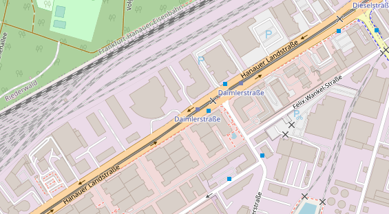 Fahrradwerkstatt auf Satellitenbild