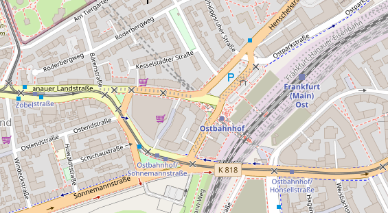 Fahrradwerkstatt auf Satellitenbild
